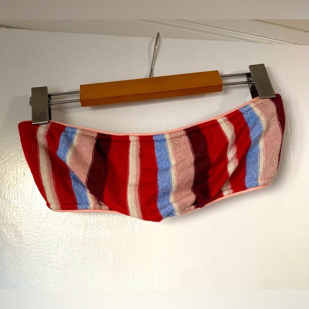 SUBOO Anthropologie Metallic Striped Bikini Top Large